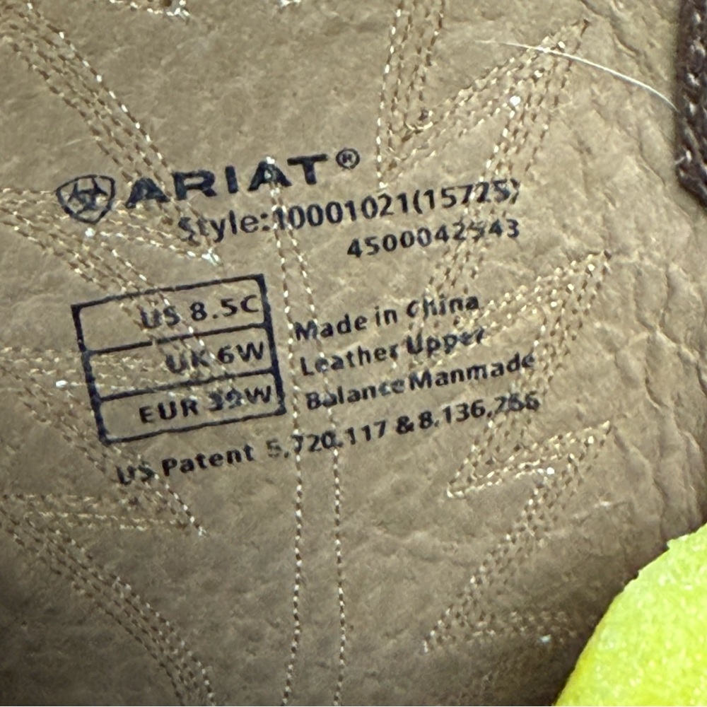 Ariat Heritage‎ Leather Round Toe Western Boots Size 8.5 T1 - Picture 7 of 9
